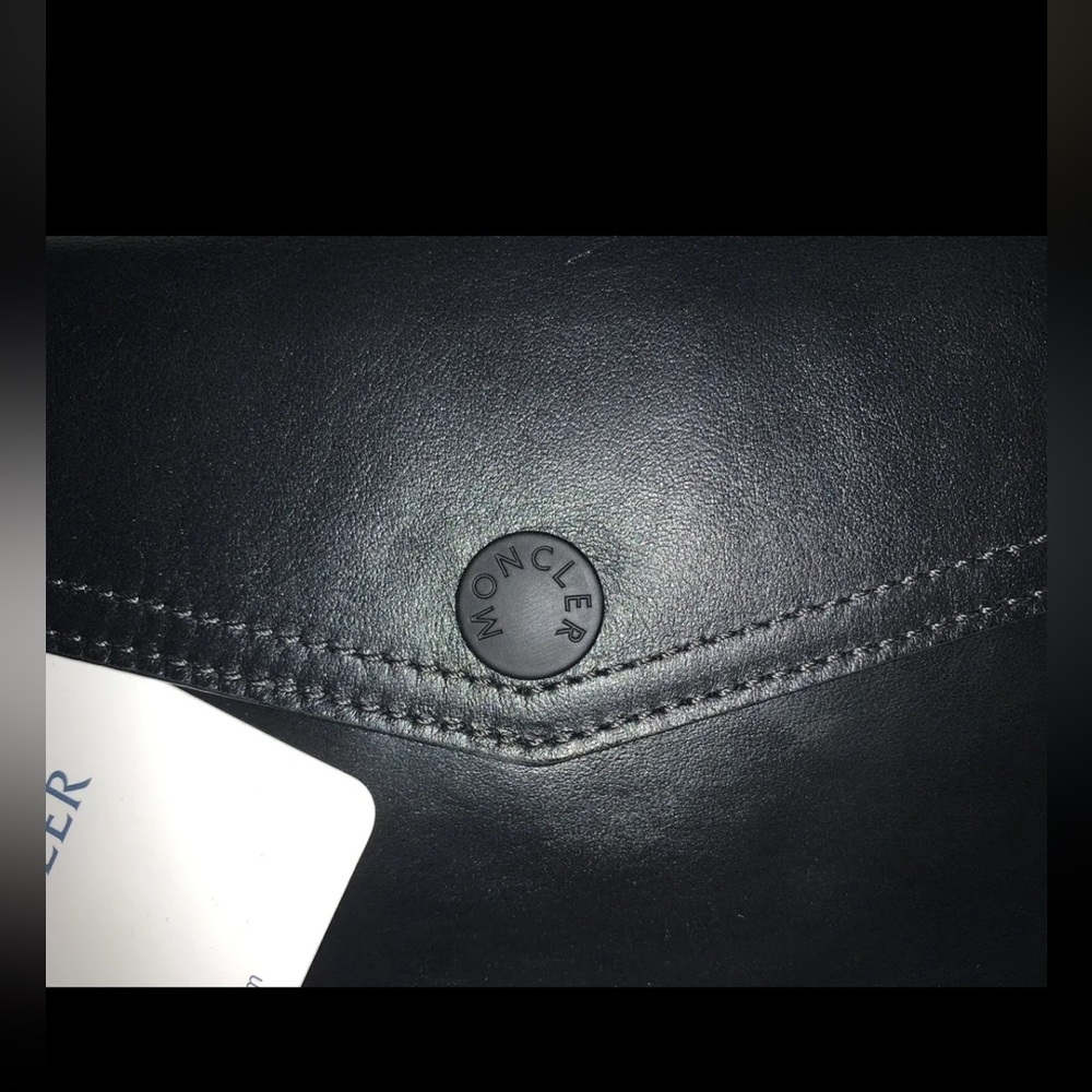 Moncler -wallet/ Clutch / Purse /bag Leather Black 5”x7” Inches